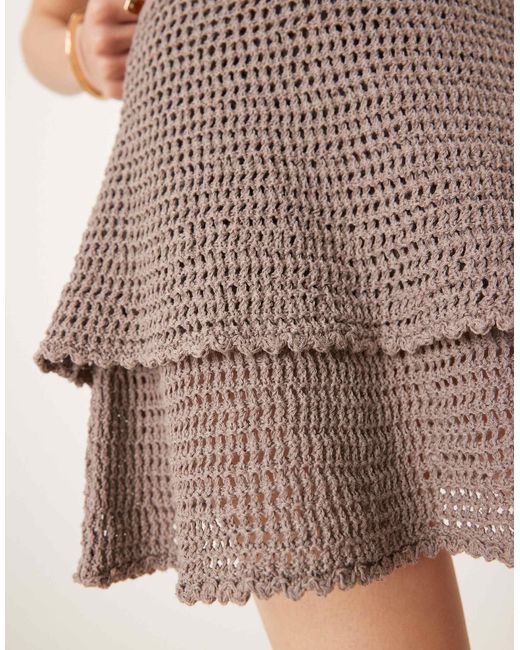 ASOS Natural – minirock aus häkelstrick