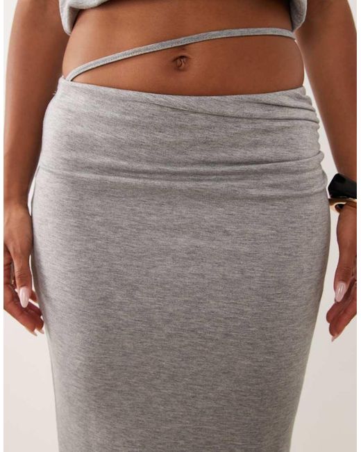 Missy Empire Natural Ruched Waist Detail Maxi Skirt