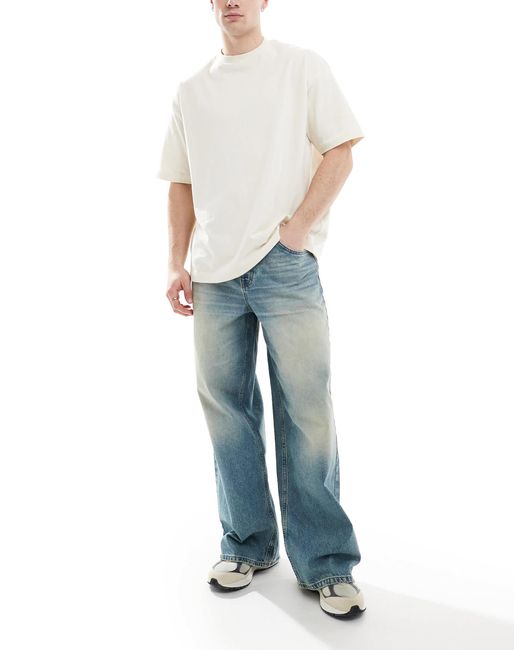 ASOS Blue Super baggy Jeans With Tint for men