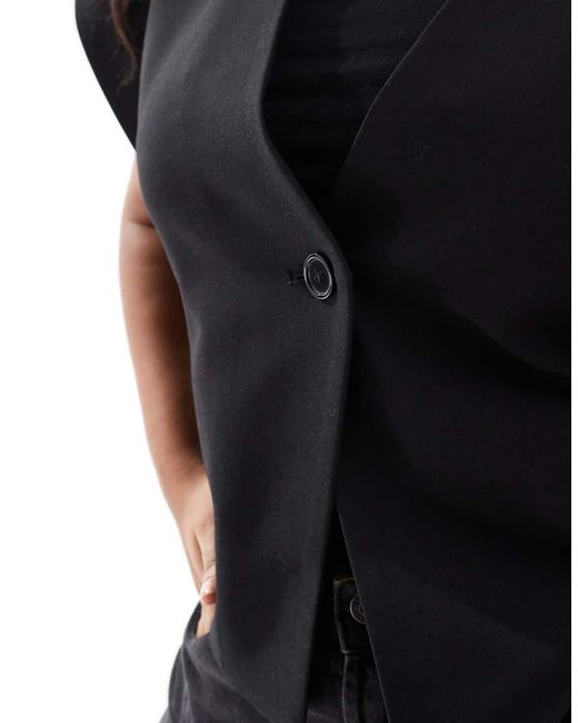 ASOS Black Curve Wrap Waistcoat