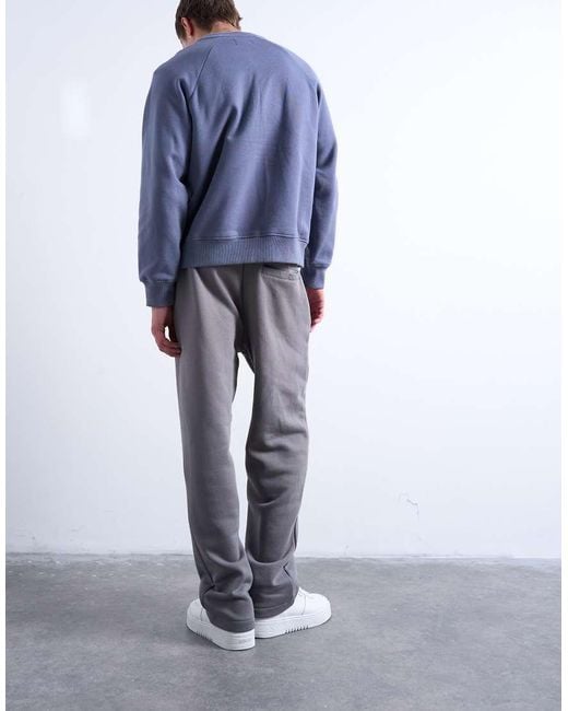 Topman Metallic Straight Leg Sweatpants for men