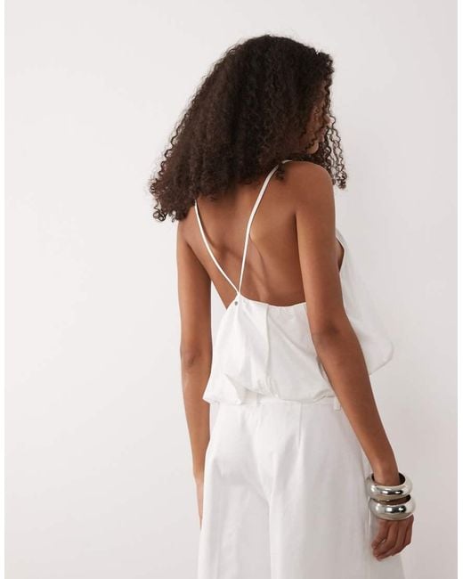 ARMANI EXCHANGE White Puff Ball Co-ord Top