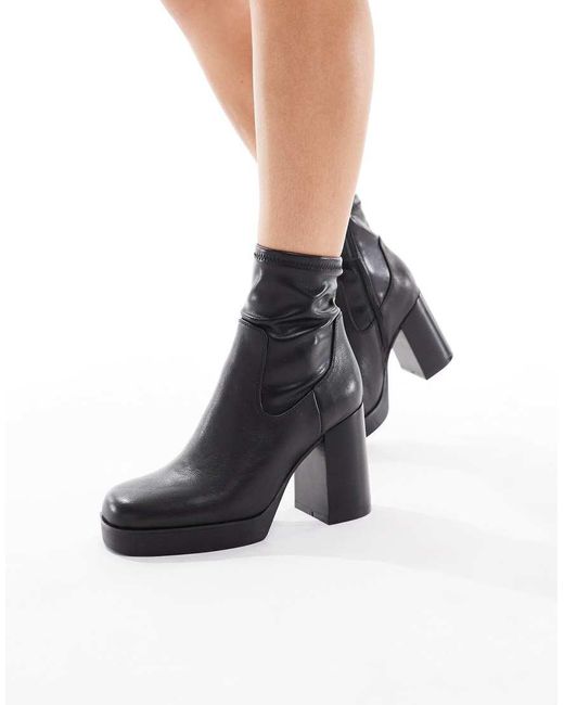 ALDO Black Seraphica Block Heel High Ankle Sock Boots