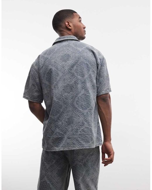 Liquor N Poker Blue Relaxed Denim Shirt Co-Ord for men