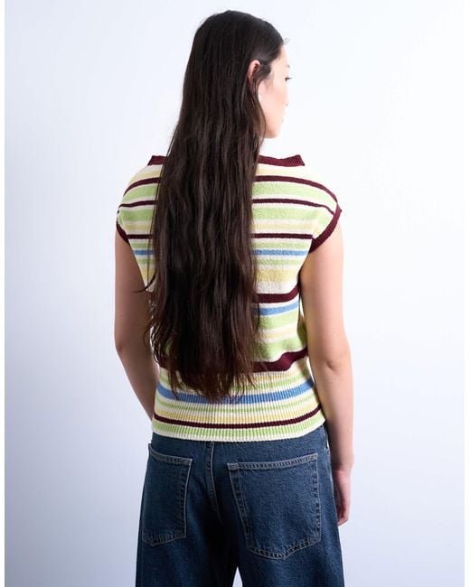 TOPSHOP Multicolor Knitted One Shoulder Top