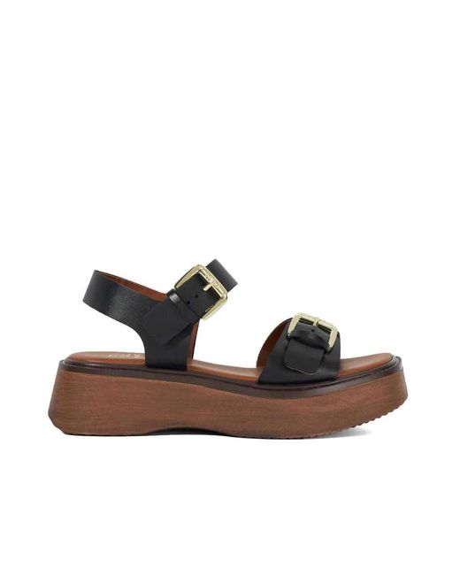 Dune Brown Luno Platform Sandals