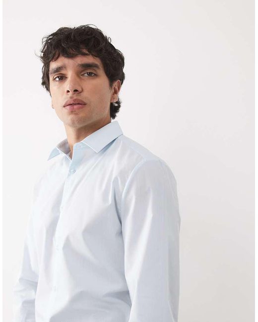 River Island Gray Slim Fit Shirt for men