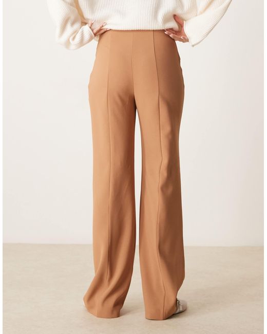 ASOS Natural Tailored Double Pocket Seam Detail Trousers