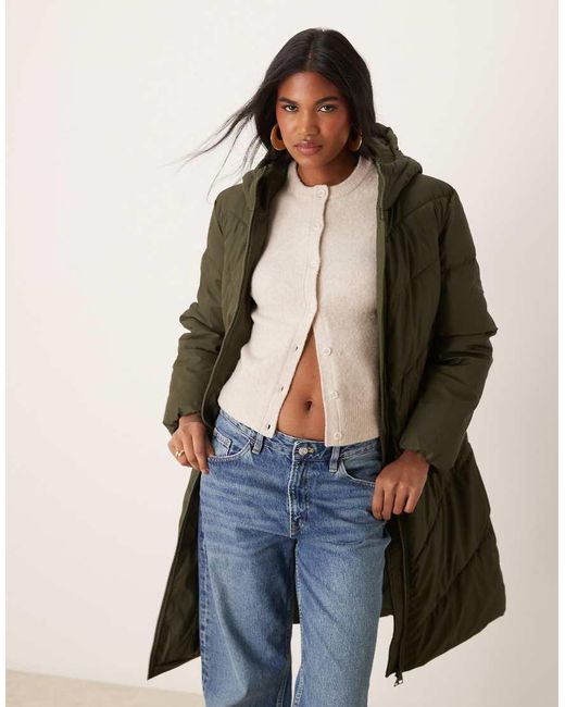 Jdy Natural Longline Water Repellent Padded Coat