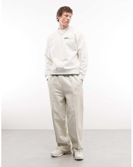Obey White Tonic Logo Crew Neck Sweatshirt With Back Print for men