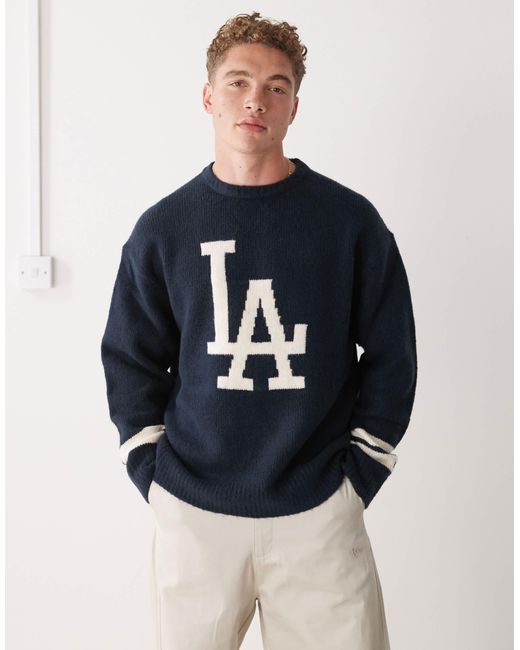 KTZ Blue La Dodgers Oversized Knitted Jumper for men