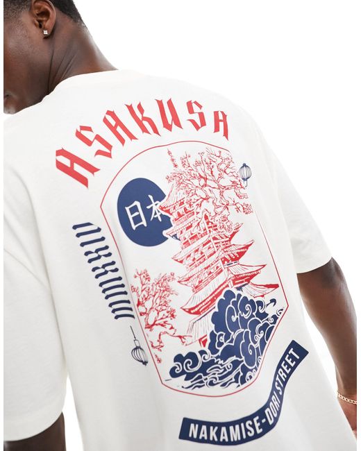 T-shirt oversize bianca con stampa "souvenir" sul retro di ASOS in White da Uomo