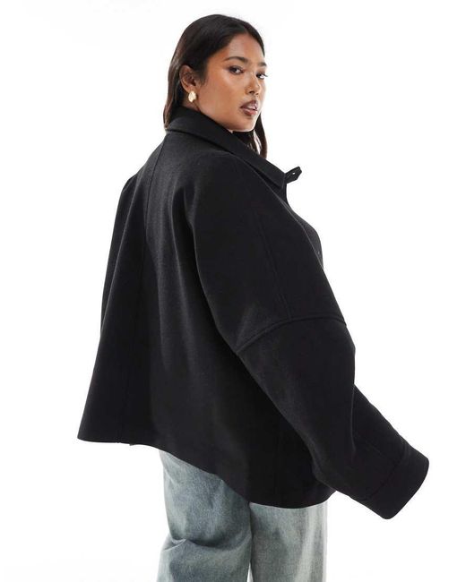 ASOS Black Asos Design Curve Slouchy Formal Harrington Jacket