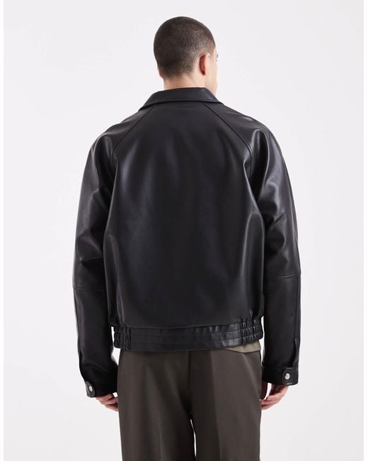 ASOS Black Relaxed Harrington Jacket for men