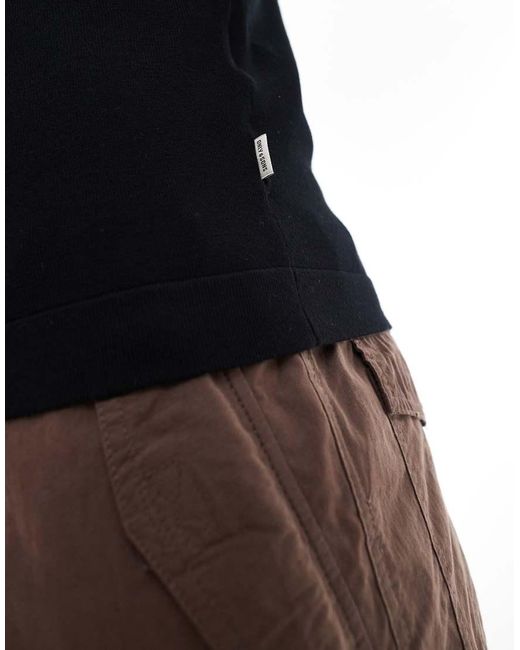 Only & Sons Black Short Sleeve Knit T-shirt for men