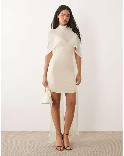 ASOS Natural Cape Mini Dress
