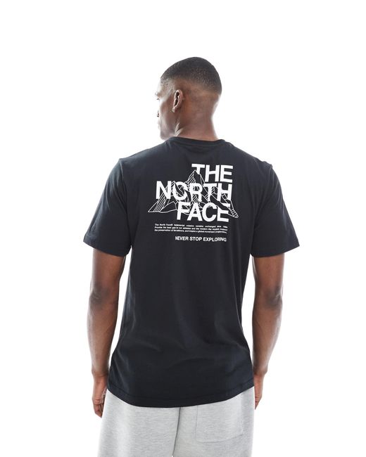 The North Face Black – mountain sketch – unisex-t-shirt