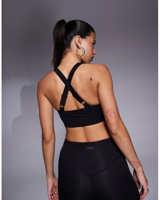 4505 Gray Icon Medium Support Square Neck Sports Bra With Adjustable Straps