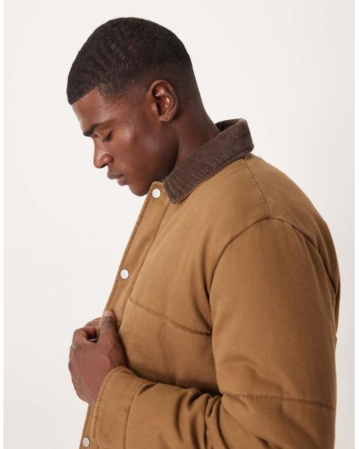 Abercrombie & Fitch Natural Washed Twill Puffer Jacket for men