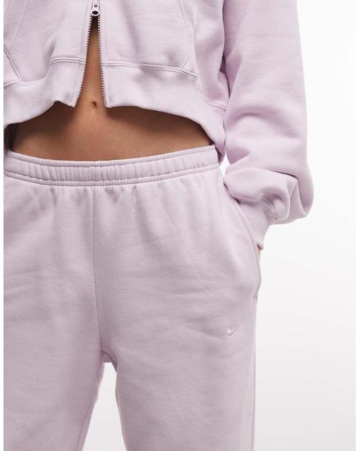 Nike Purple Studio Fleece Mid-Weight Oversized Jogger
