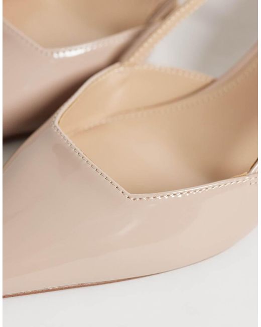 Mango Natural Heeled Slingback Court Shoe