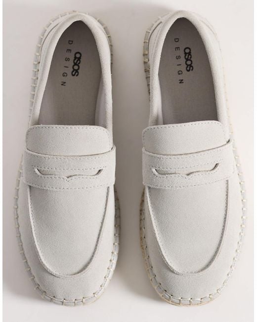 ASOS White Penny Loafer Espadrilles for men