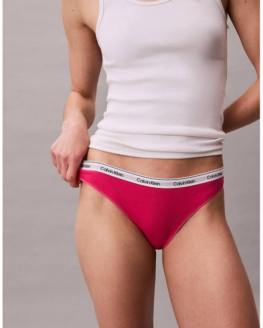Calvin Klein Red Icon Logo Bikini Briefs