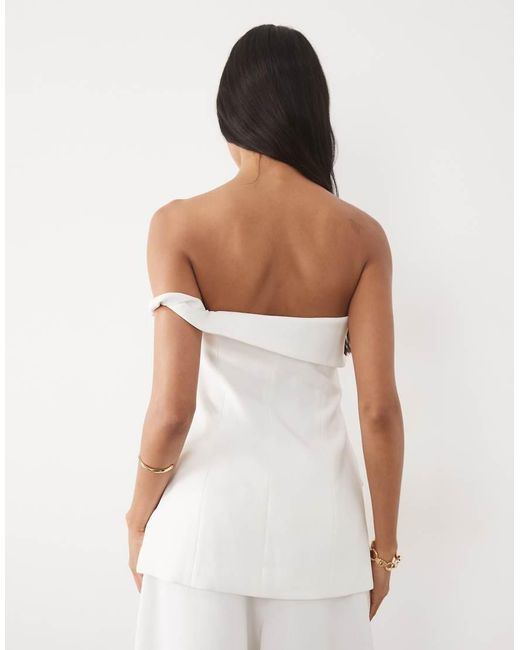 ASOS White Tailored Bandeau Button Through Waist Coat