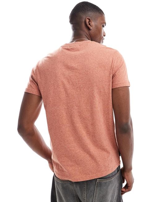 Superdry – essential – t-shirt aus baumwolle in Orange für Herren