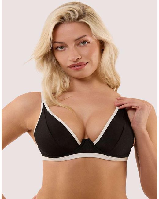 Wolf & Whistle Black Ally & Ivory Underwired Bikini Top