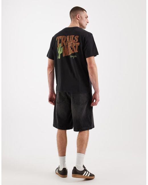 Wrangler Black Graphic Tee for men