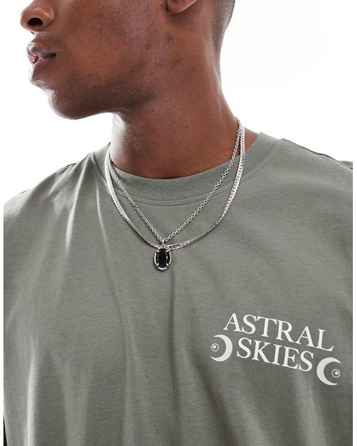 Only & Sons Gray Relaxed Fit T-shirt With Solar Back Print for men
