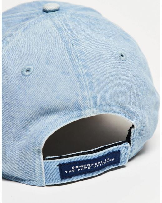 Aape By A Bathing Ape Blue Aape By A Bathing Ape Collegiate Cap for men