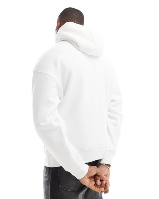 Pull&Bear – basic-kapuzenpullover in White für Herren