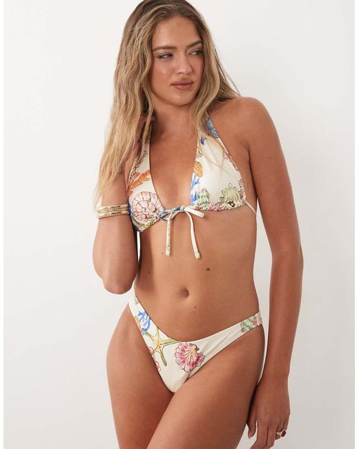 ASOS Multicolor Shelly Ibiza High Leg Cheeky Bikini Bottom