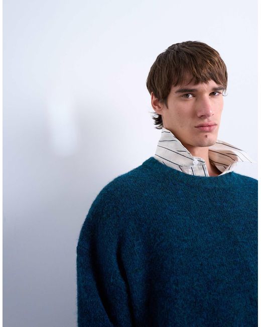 Pull ras Topman pour homme en coloris Blue