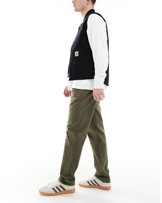 Farah Green Norwood Straight Fit Chino Trousers for men