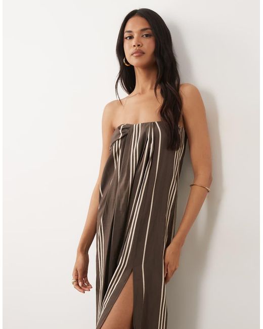 ASOS Multicolor Drape Bandeau Maxi Dress