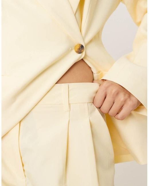 ASOS Elegante Pantalon Met Rechte Pijpen En Hoge Taille in het Natural