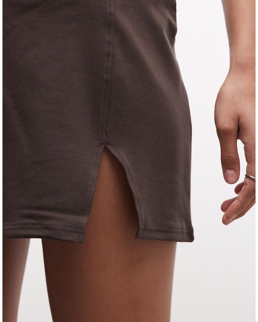 Monki Blue 90s Minimal Mini Skirt