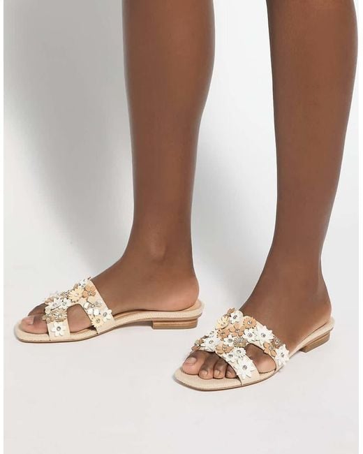 Dune Natural Loupes Slider Sandals