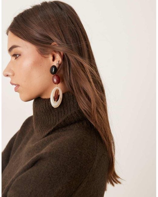 Gina Tricot Brown High Neck Long Sleeve Knitted Wool Alpaca Sweater