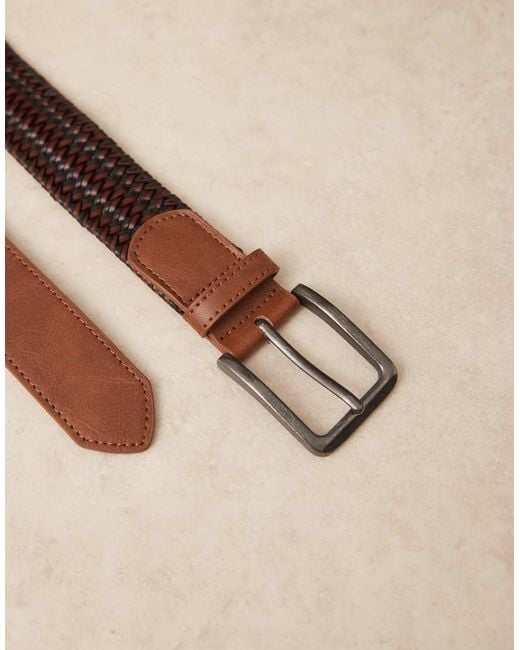 ASOS Natural Elasticated Woven Belt for men