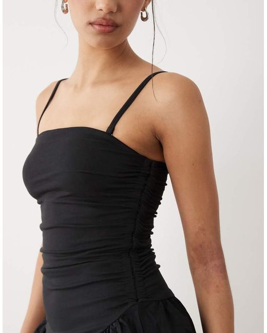 Cotton On Black Romee Shirred Side Maxi Dress