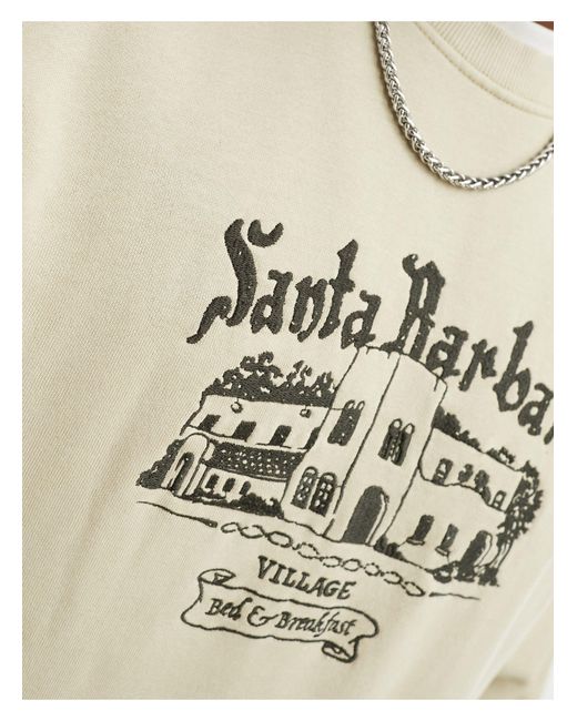 Pull&Bear White Santa Monica Sweatshirt for men