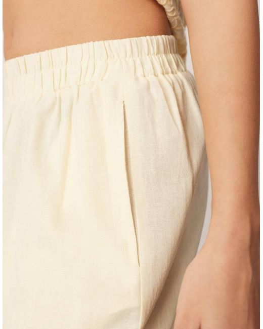 ARRANGE Natural Cotton Embroidered Cutwork Straight Leg Trouser