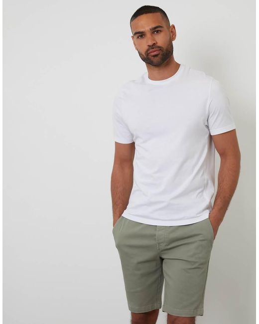 Threadbare Green Elasticated Waist Stretch Chino Shorts for men