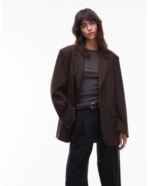 ARKET Brown Wool Tailored Blazer