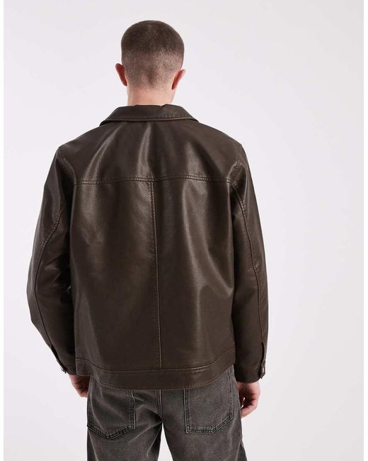 Jack & Jones Multicolor Faux Leather Jacket for men