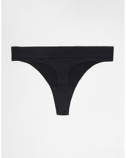 Pack De 3 Tangas Negros Sin Costuras Cat De Weekday de color Black
